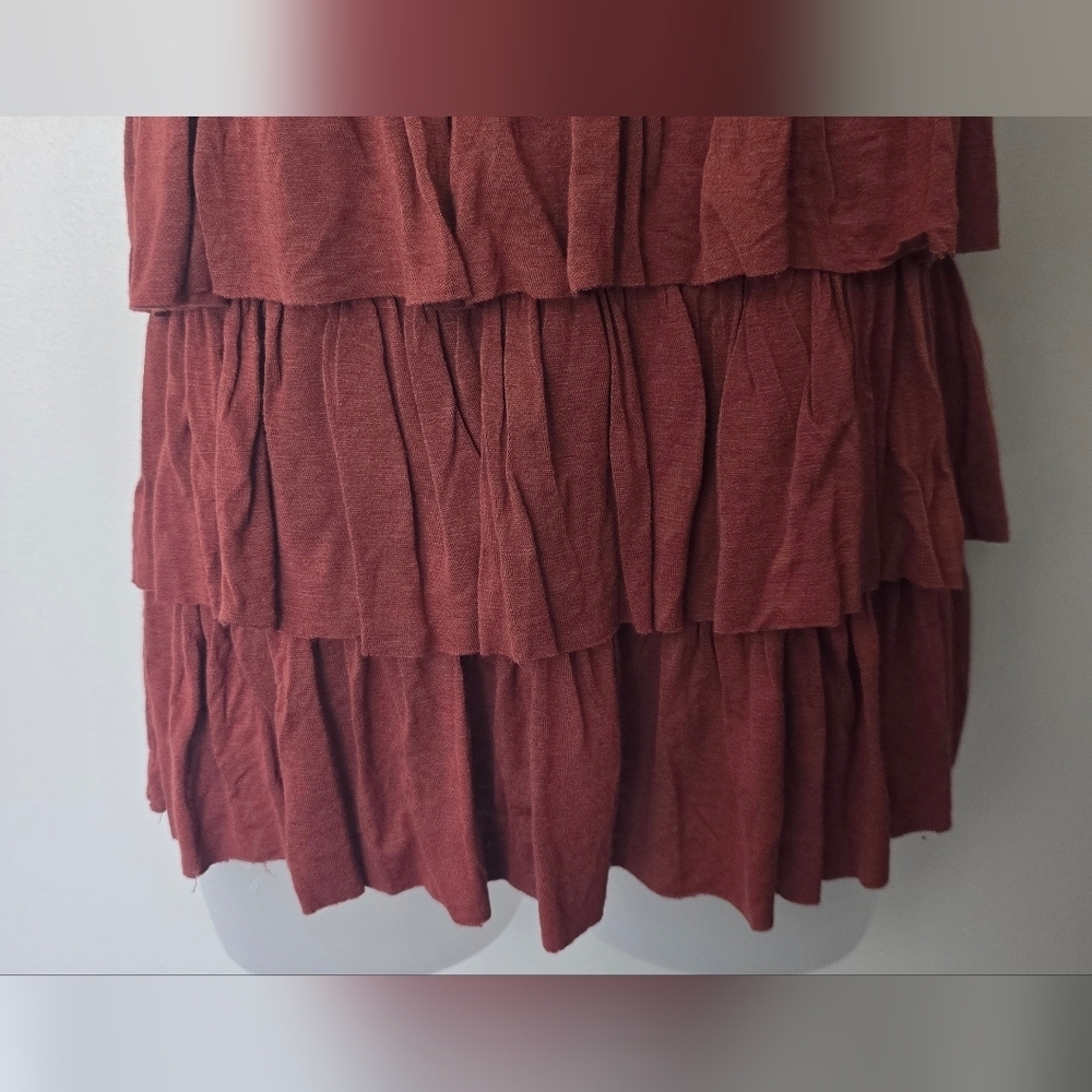 VTG Wet Seal boho tiered tank top in a warm rust/terracotta brown Womens Med - Picture 8 of 12
